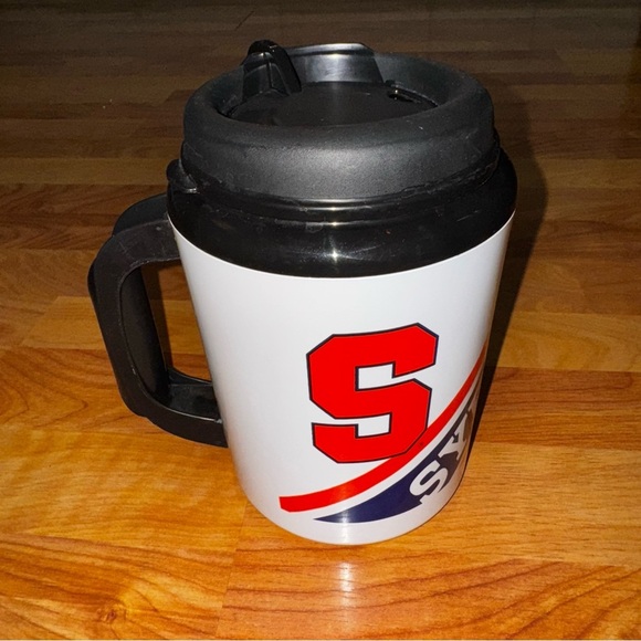 Syracuse Orange S.U. Thermo Mug Red White Hot And Cold 7.25” High Mug USA Made - Picture 2 of 8